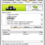nVidia profile (keyboard) shortcuts