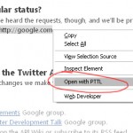 Open with PTTL - Firefox 3.5+ (Plain Text to Link)