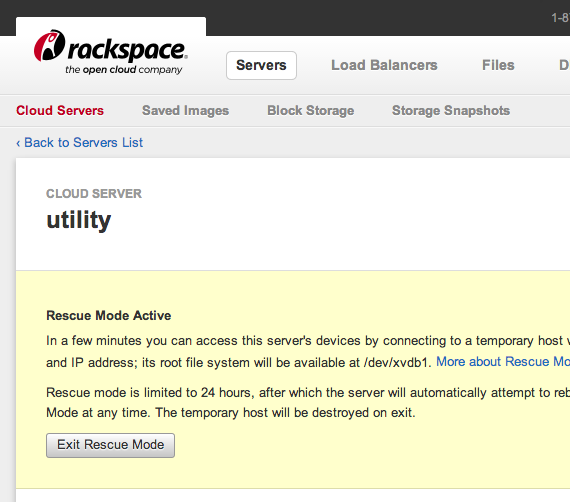 Rackspace: Exit Rescue Mode | Tech Blog