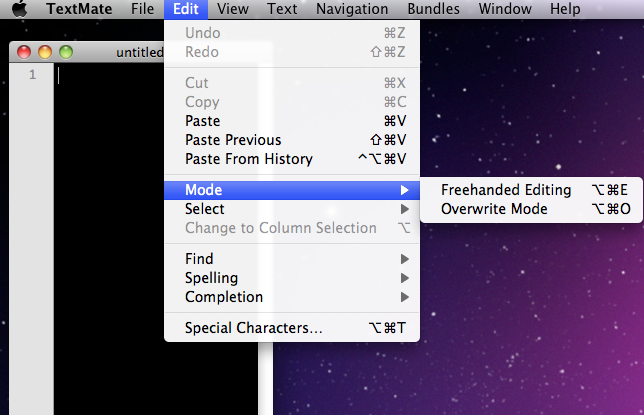Fix Cursor Move To The End Of That Line in Textmate