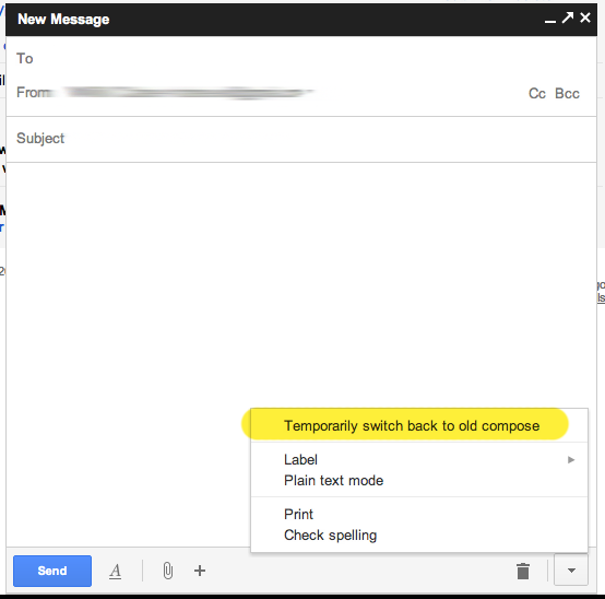 GMail: Get the Old Compose Back