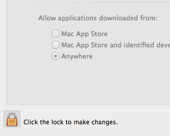 How to Allow Applications Downloaded from Anywhere – OSX Mountain Lion