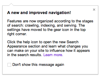 Webmaster Tools: New and Improved Navigation